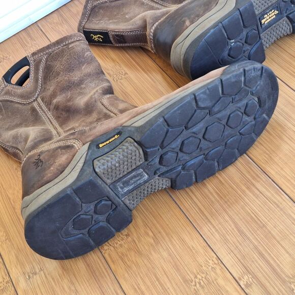 Browning Waterproof Leather Work Boot Men 9.5 WIDE #BR9105 Ranch Hunting Comfort - Picture 4 of 16